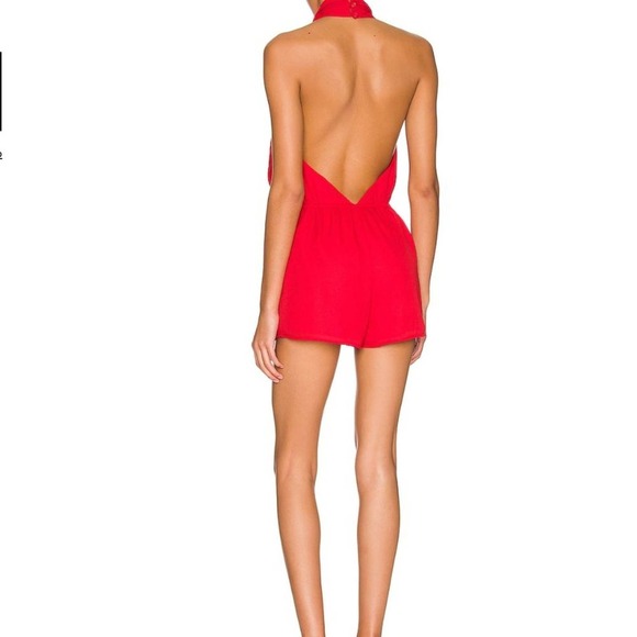 NWT superdown Emma Halter Romper in Bright Red XL - Picture 2 of 2